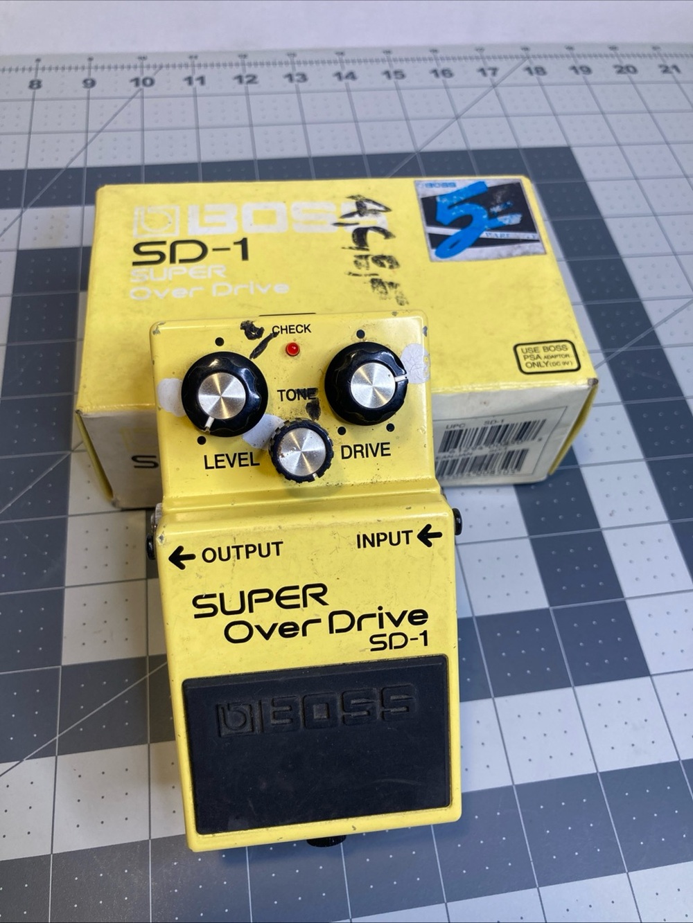 Boss SD-1 Super OverDrive Pedal in Yellow with Black Accents